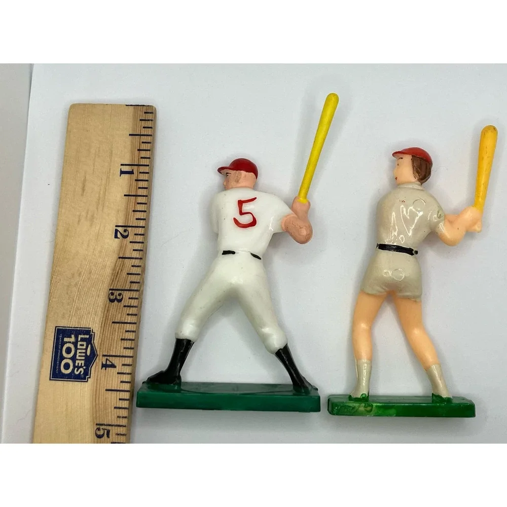 Baseball Vintage Cake Topper Figures Woman Man White Red Bat League of their Own